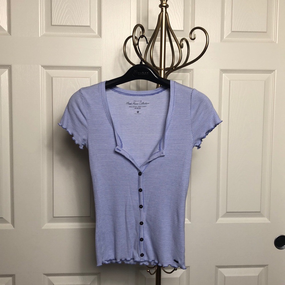 Blue and White Striped Tee